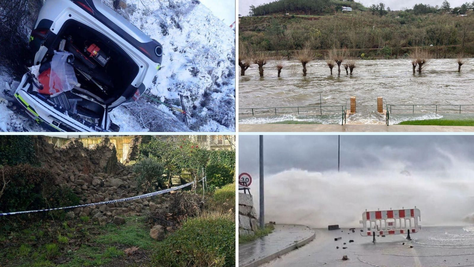 Accidentes, inundaciones, derrumbes y otras incidencias en los cuatro meses de borrascas en la provincia de Ourense