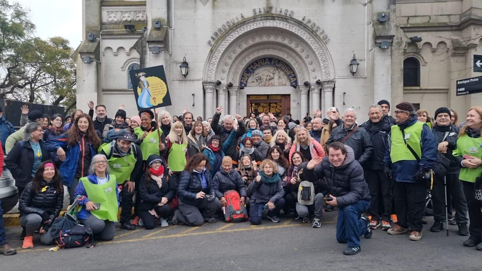 El grupo de peregrinos en la capital bonaerense