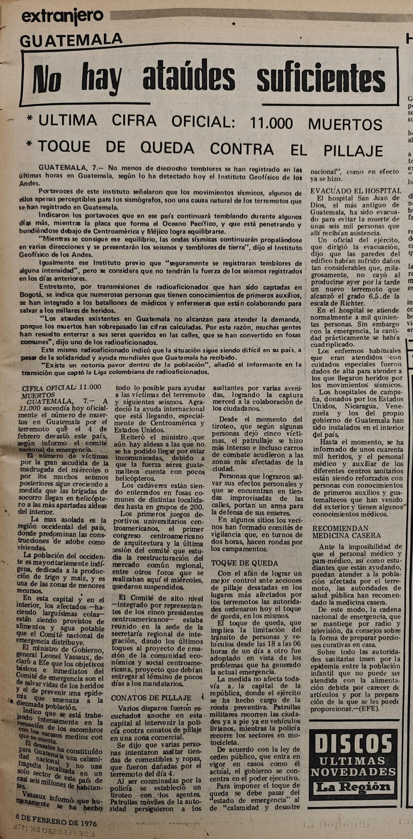 Un recorte de la época.