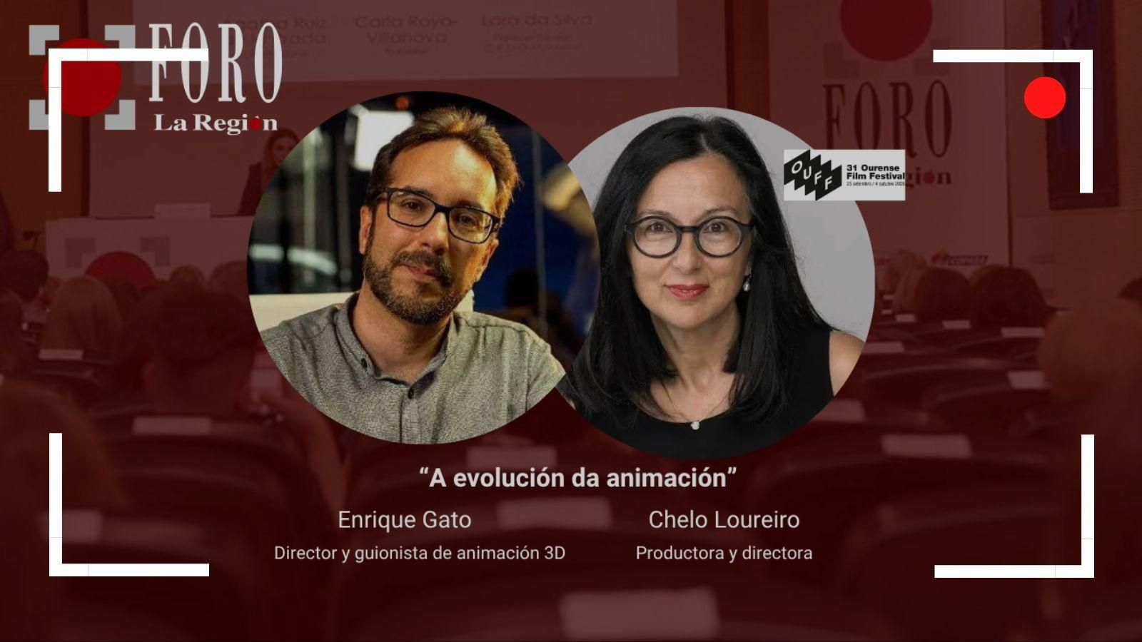 Enrique Gato, director y creador de Tadeo Jones, y la productora, directora y guionista gallega Chelo Loureiro.