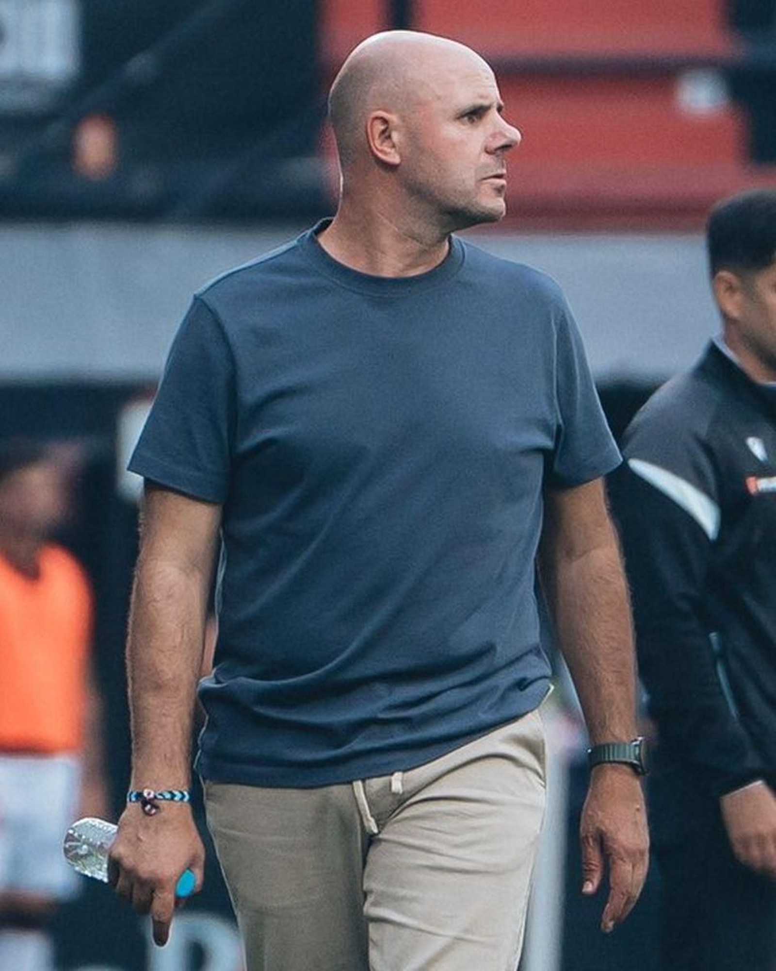 Fredi Álvarez, entrenador del Celta Fortuna, durante el partido ante el Ceuta.