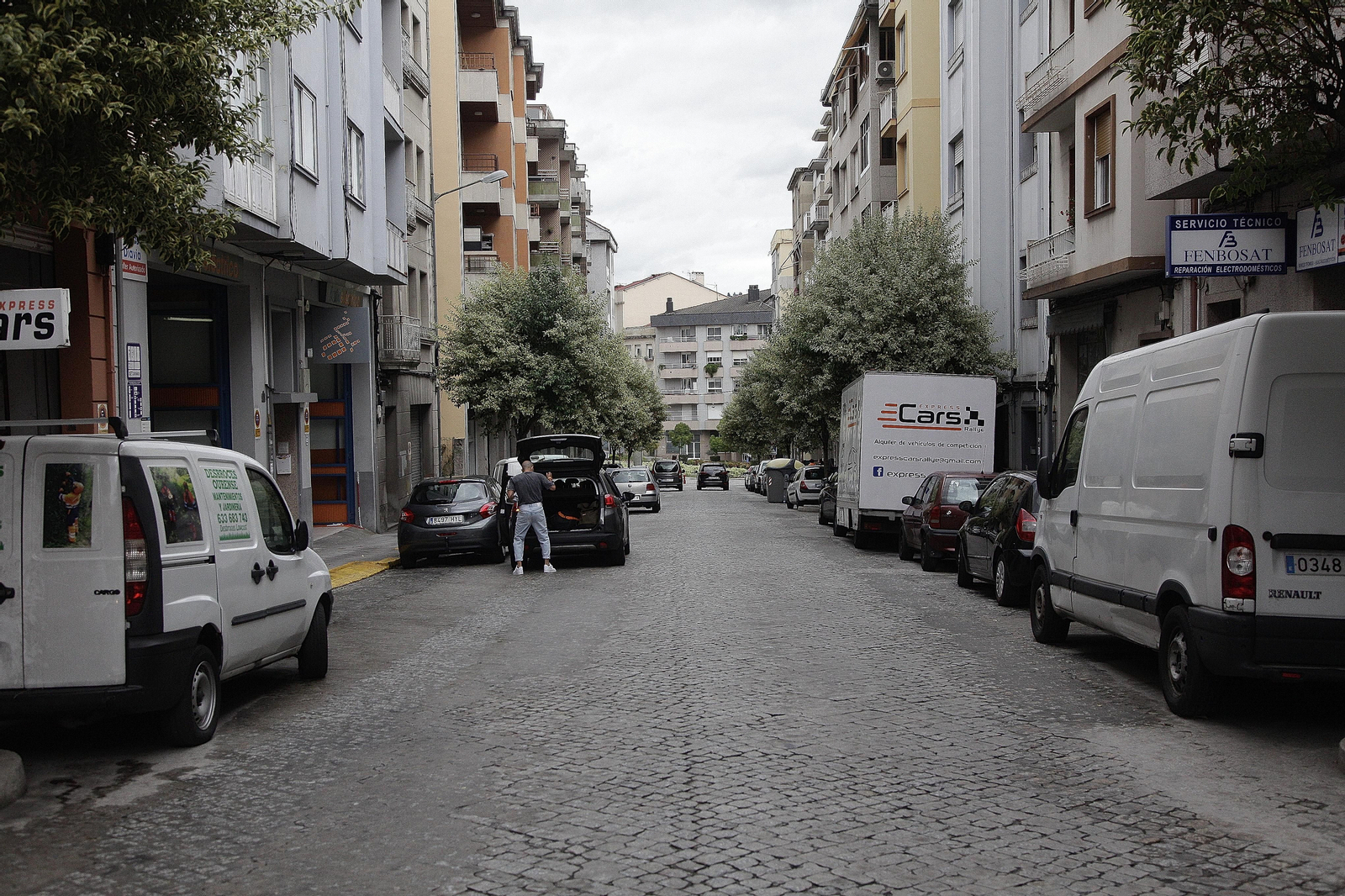 A rúa Jesús Soria, unha das afectadas.