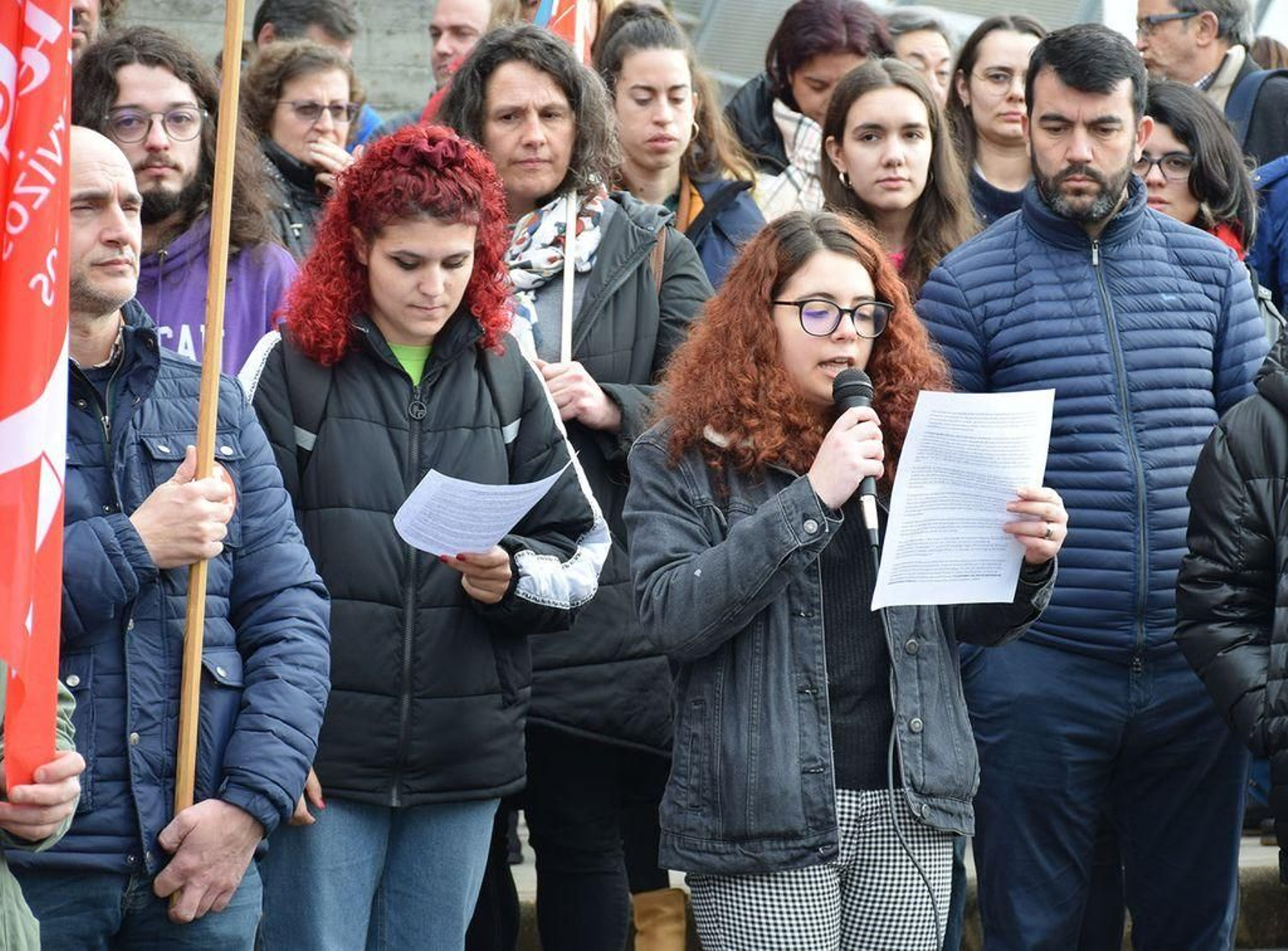 Una alumna leyó el manifiesto.