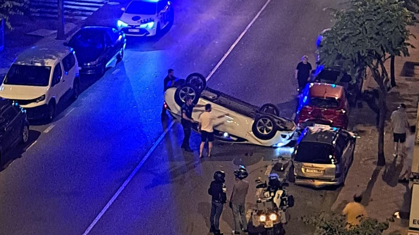 Imagen del accidente de tráfico en la avenida de Santiago, Ourense