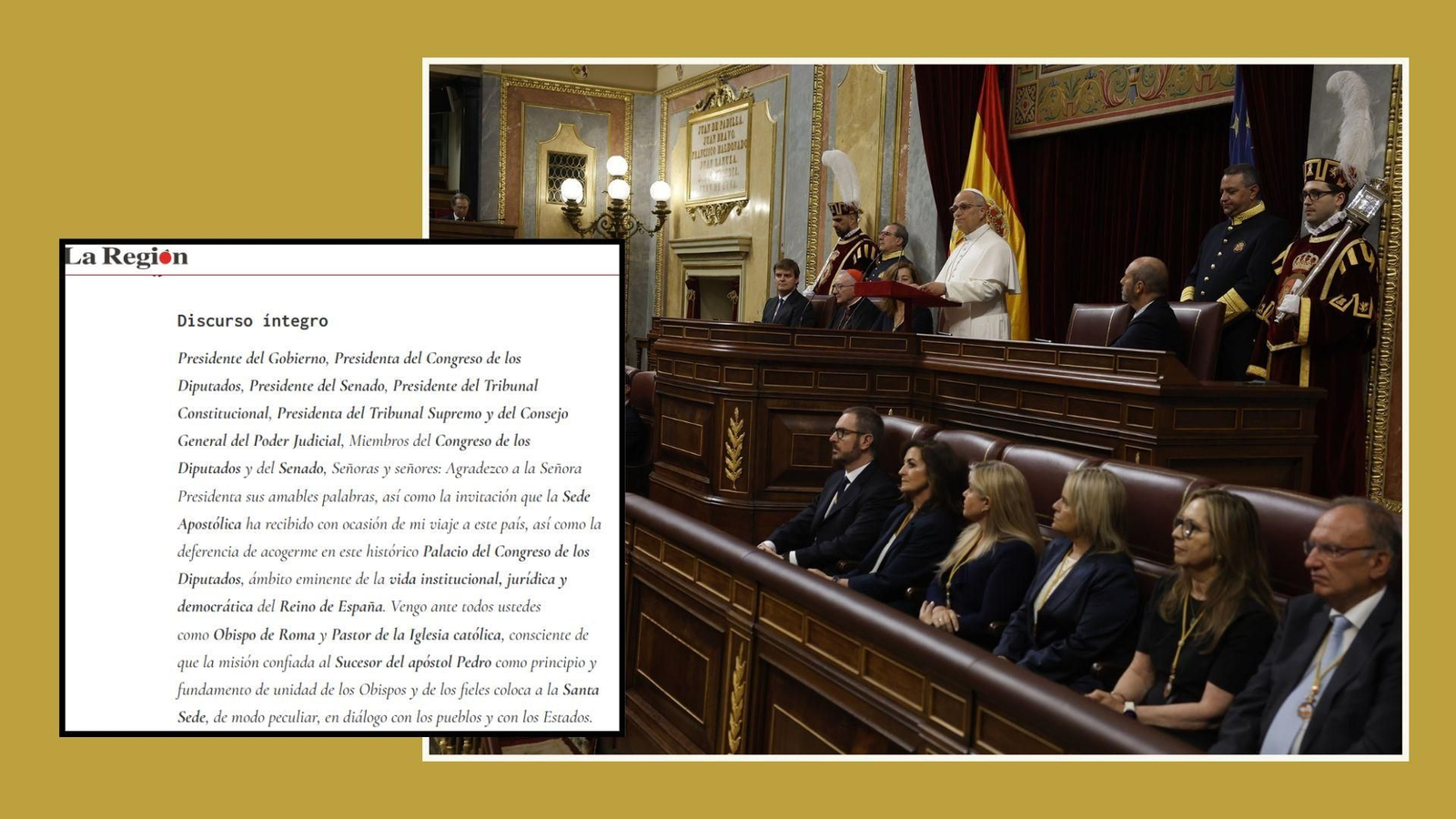 Extracto del discurso del papa León XIV en el Congreso de los Diputados.