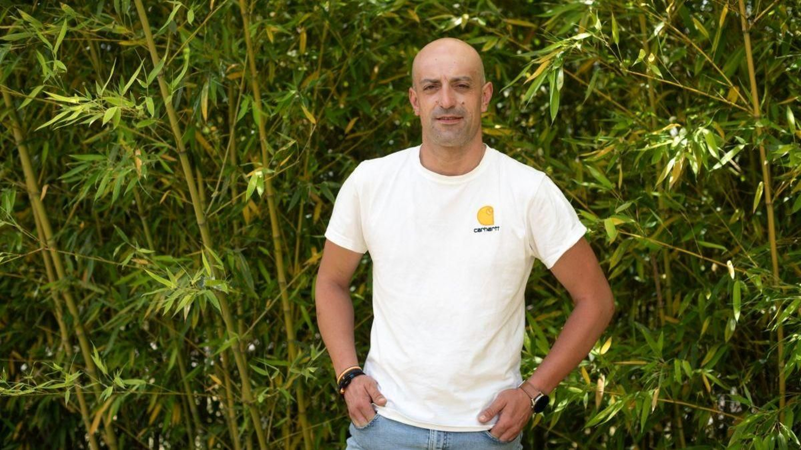 David Graña posa en el lugar donde trabaja.