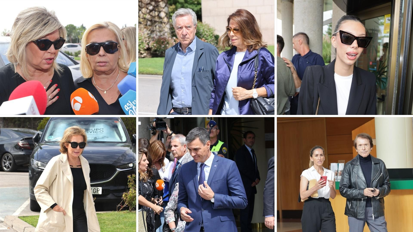 Las hijas y nieta de María Teresa Campos, Iñaki Gabilondo, Ana Rosa Quintana, Pedro Sánchez y Raphael. // Europa Press