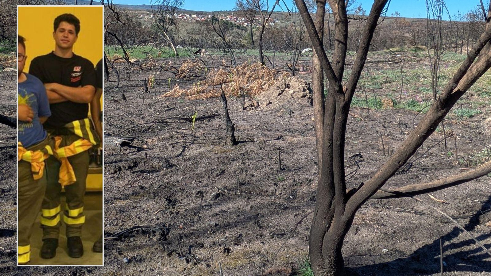 Yago, coa funda de brigadista.