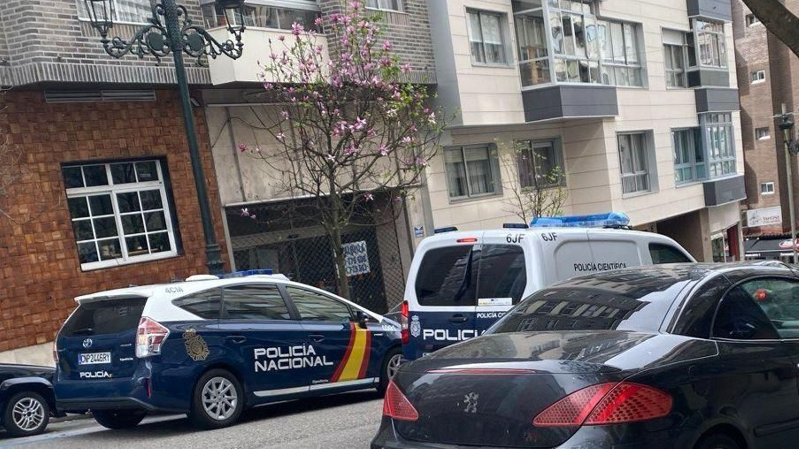 Vehículos de la Policía Nacional, circulando por las calles  de Vigo.