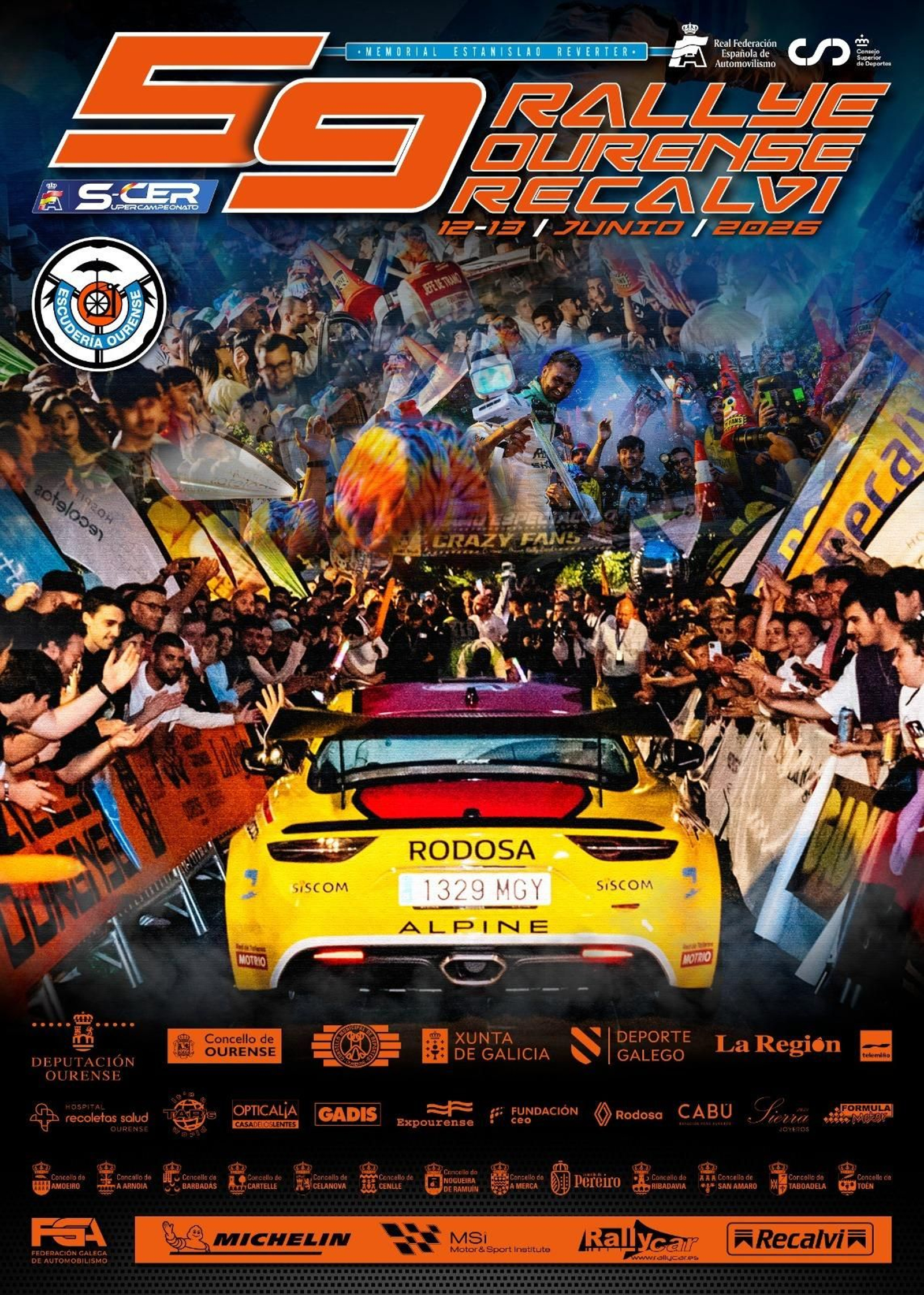 Cartel del 59 Rally de Ourense Recalvi.