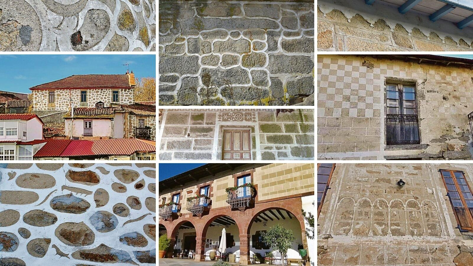 Muestras de esgrafiado gallego en diferentes puntos de la provincia.