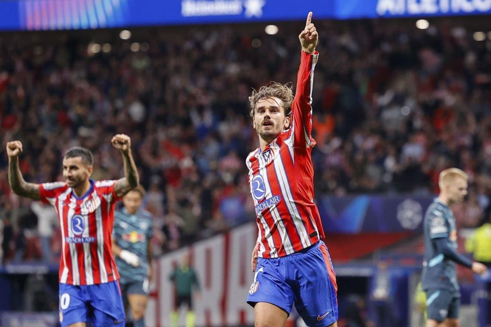 Antoine Griezmann celebra el gol que marcó ante el Leipzig la semana pasada en la Liga de Campeones.