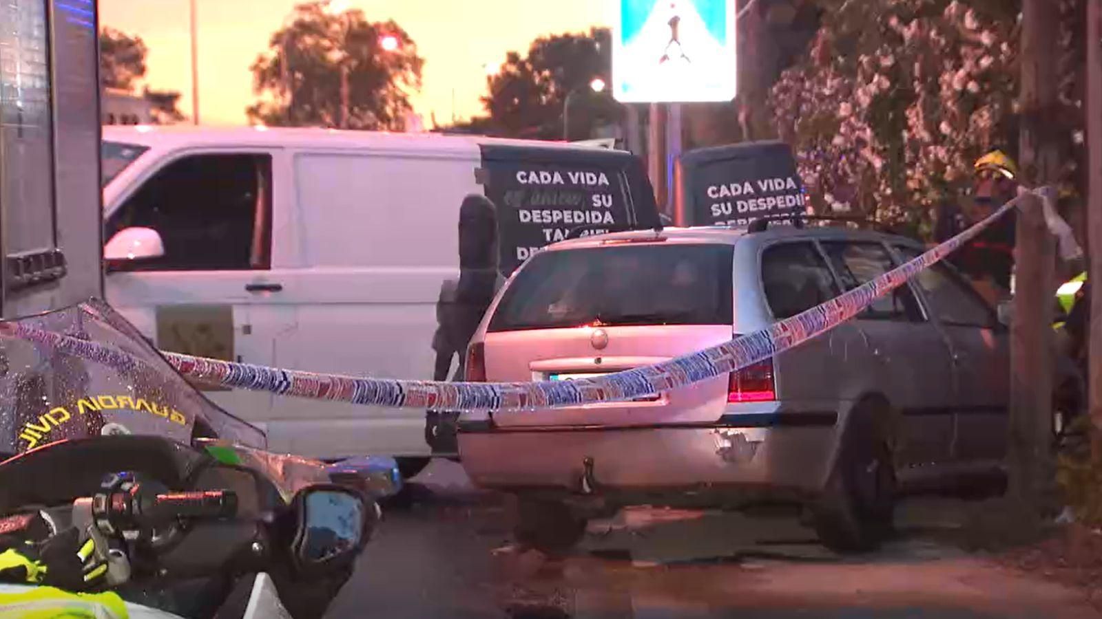 El coche accidentado que provocó el atropello mortal en Sanxenxo.
