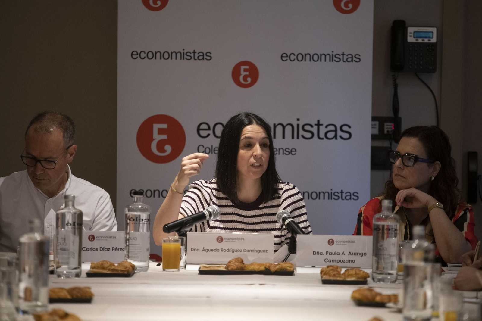 El economista Carlos Díaz, la magistrada Águeda Rodríguez y la letrada judicial Paula Arango.