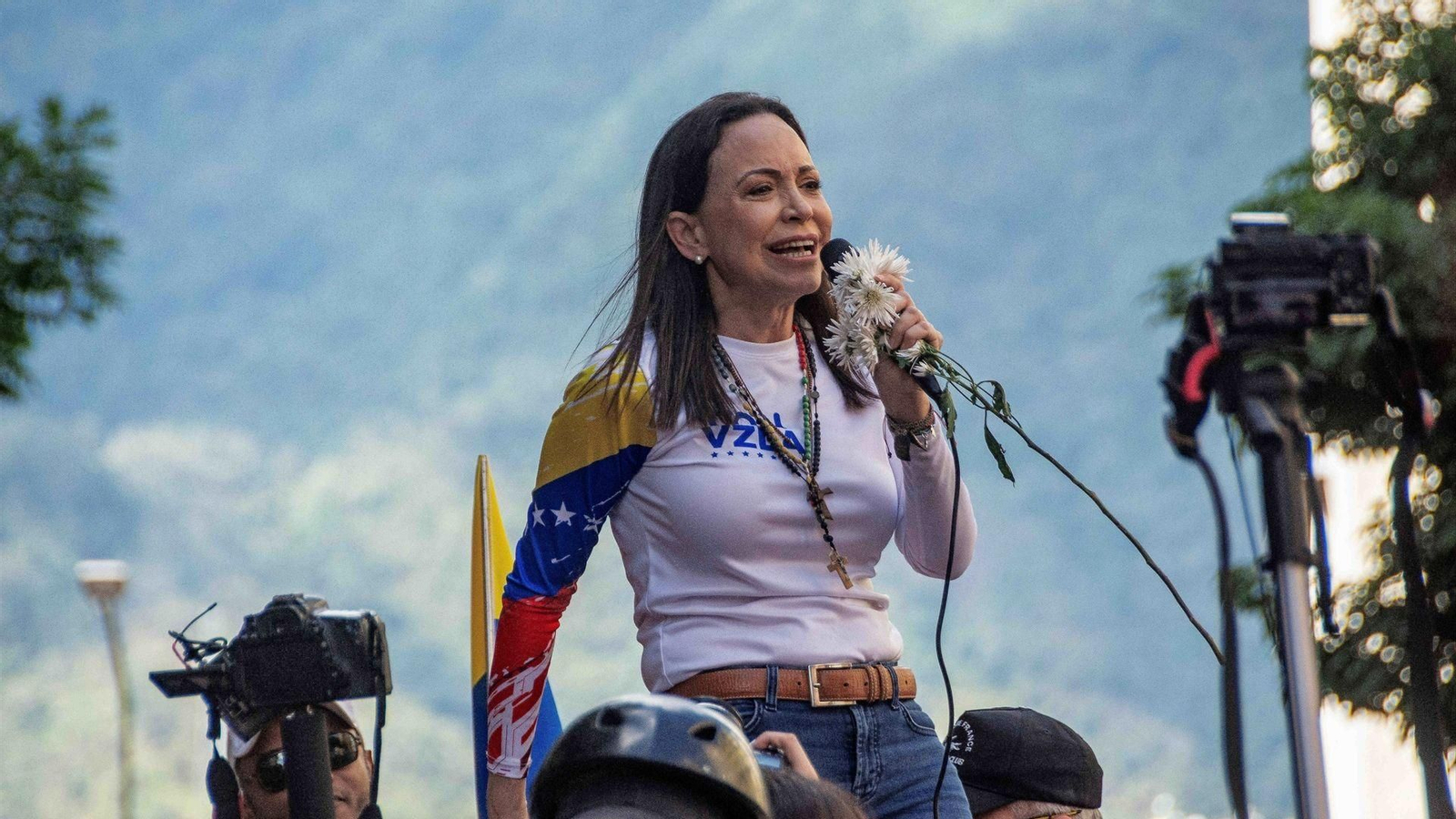 Corina Machado, en la campaña electoral de 2024.