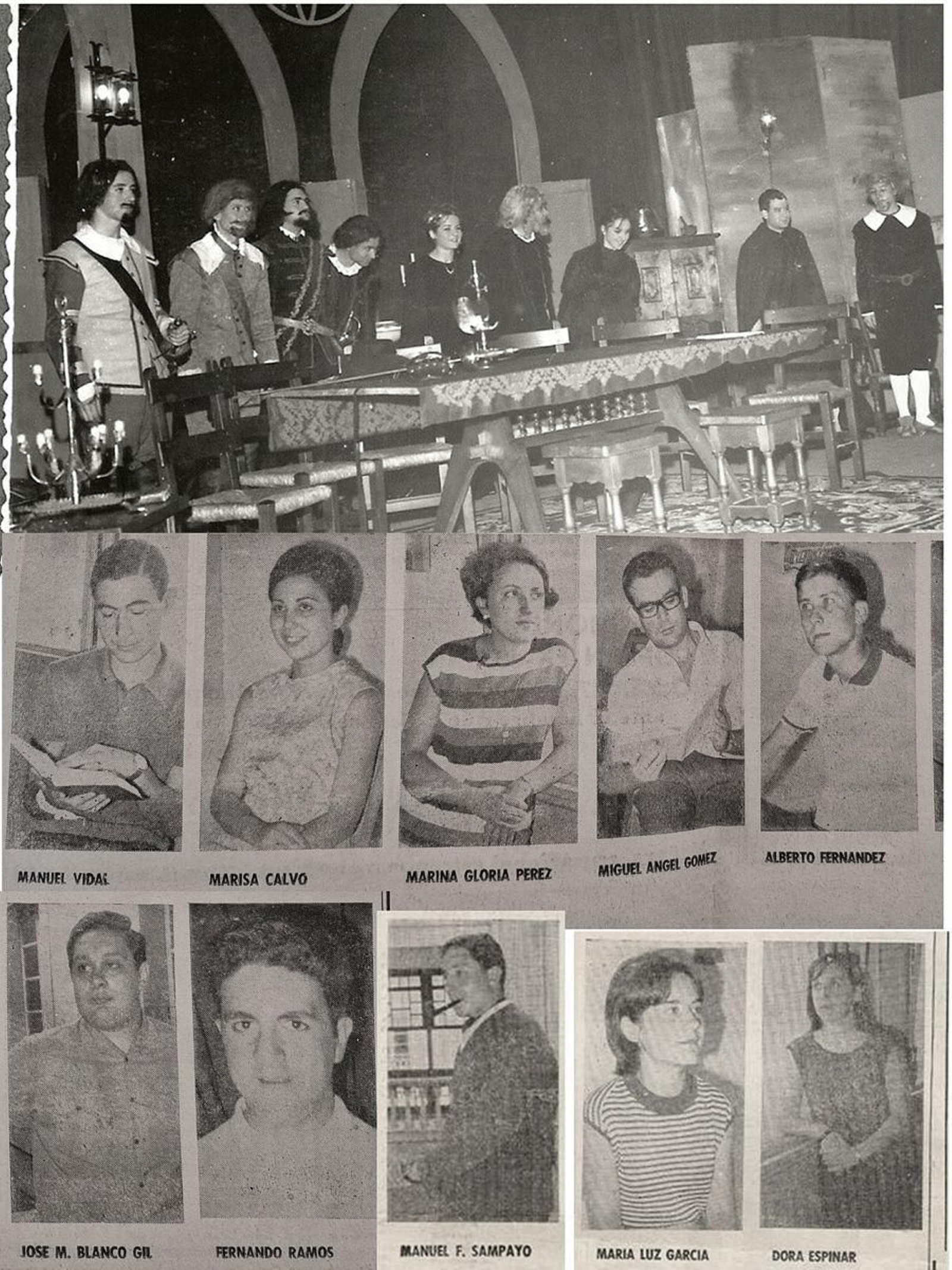 El grupo de Teatro Valle Inclán en 1966.