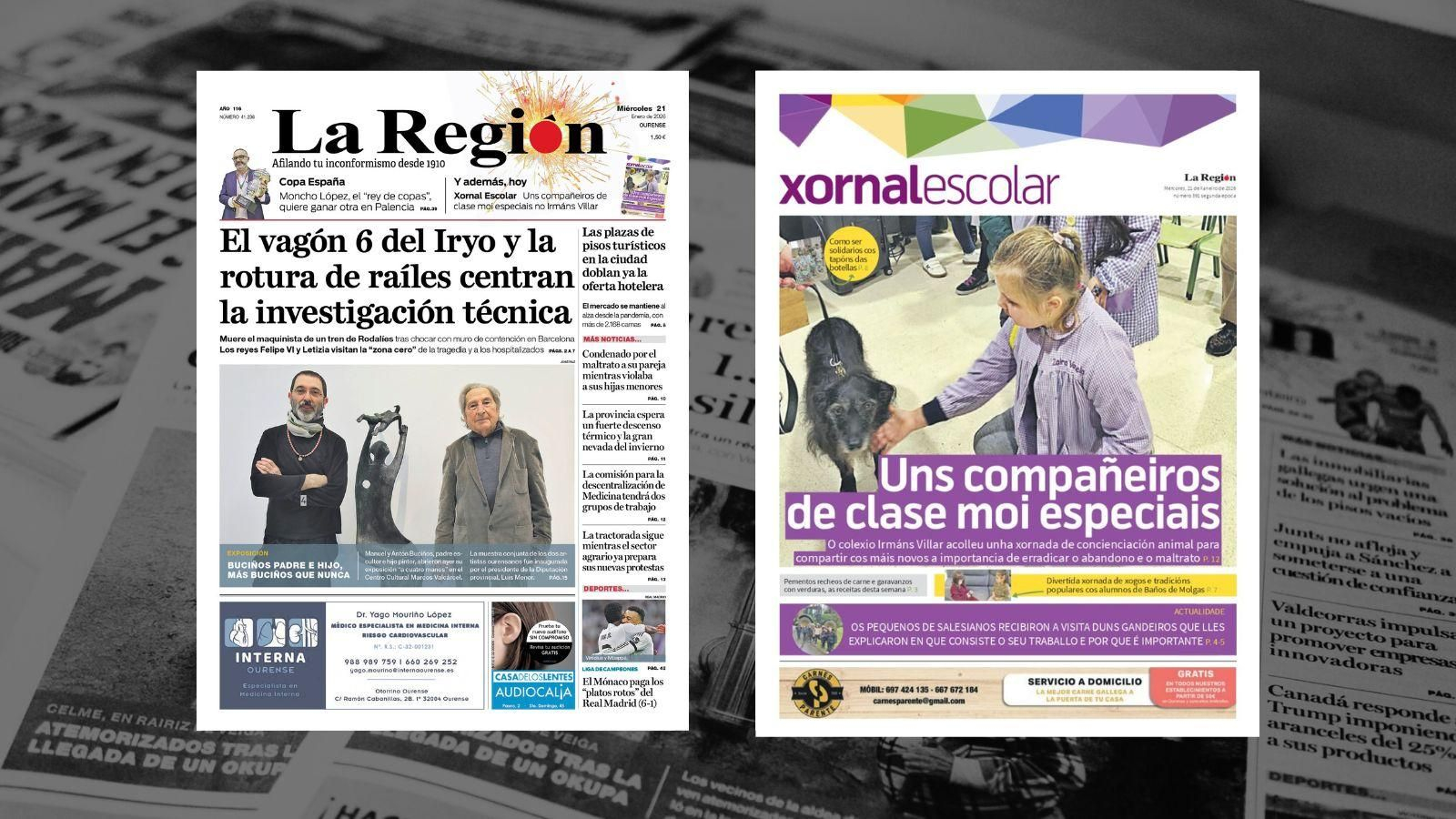 La portada de La Región de este miércoles, 21 de enero.