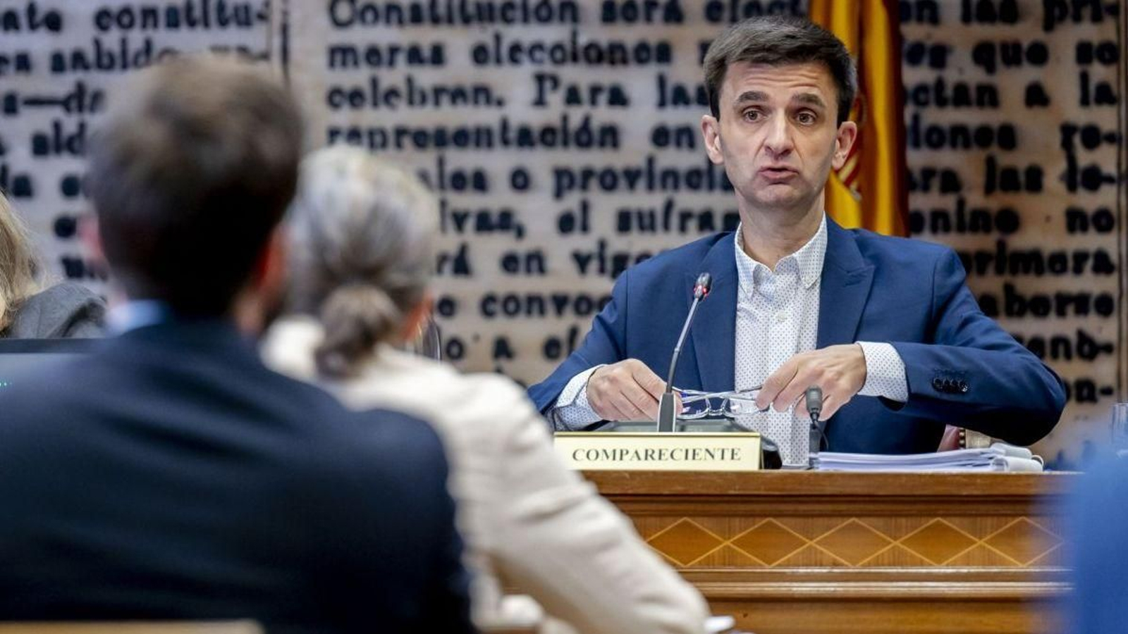 El presidente de RTVE, José Pablo López Sánchez, en la comisión del Senado el pasado 29 de abril.