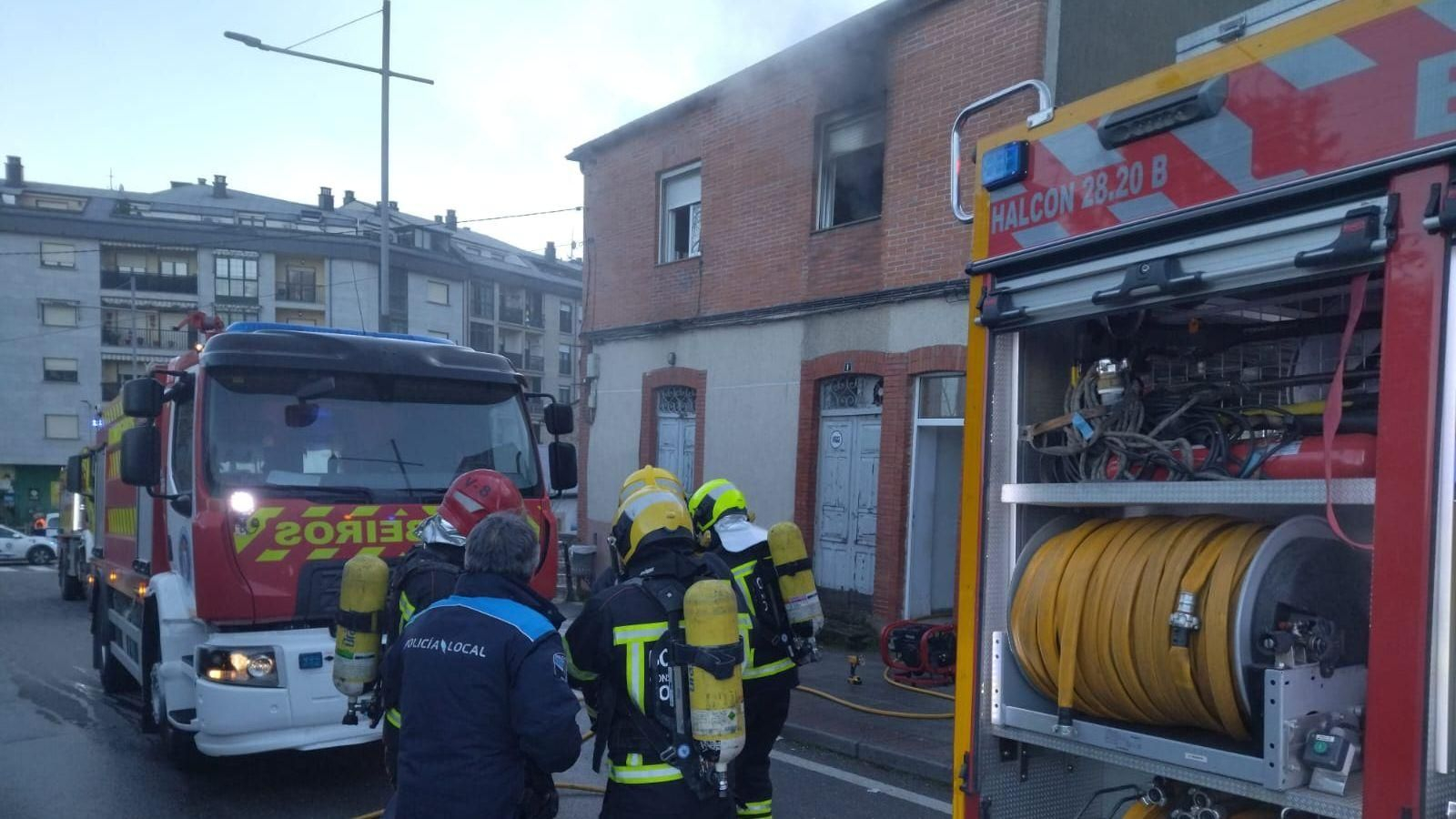 Momento del incendio en Viloira, O Barco de Valdeorras
