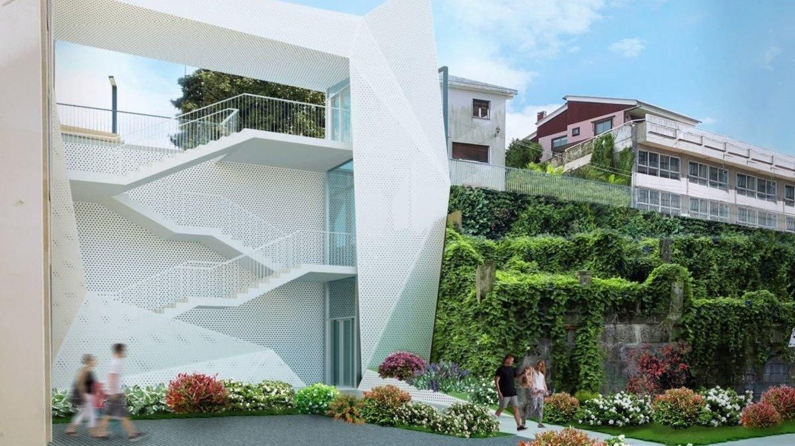 Una infografía del ascensor y la escalera que se construirán entre Romil e Hispanidad.