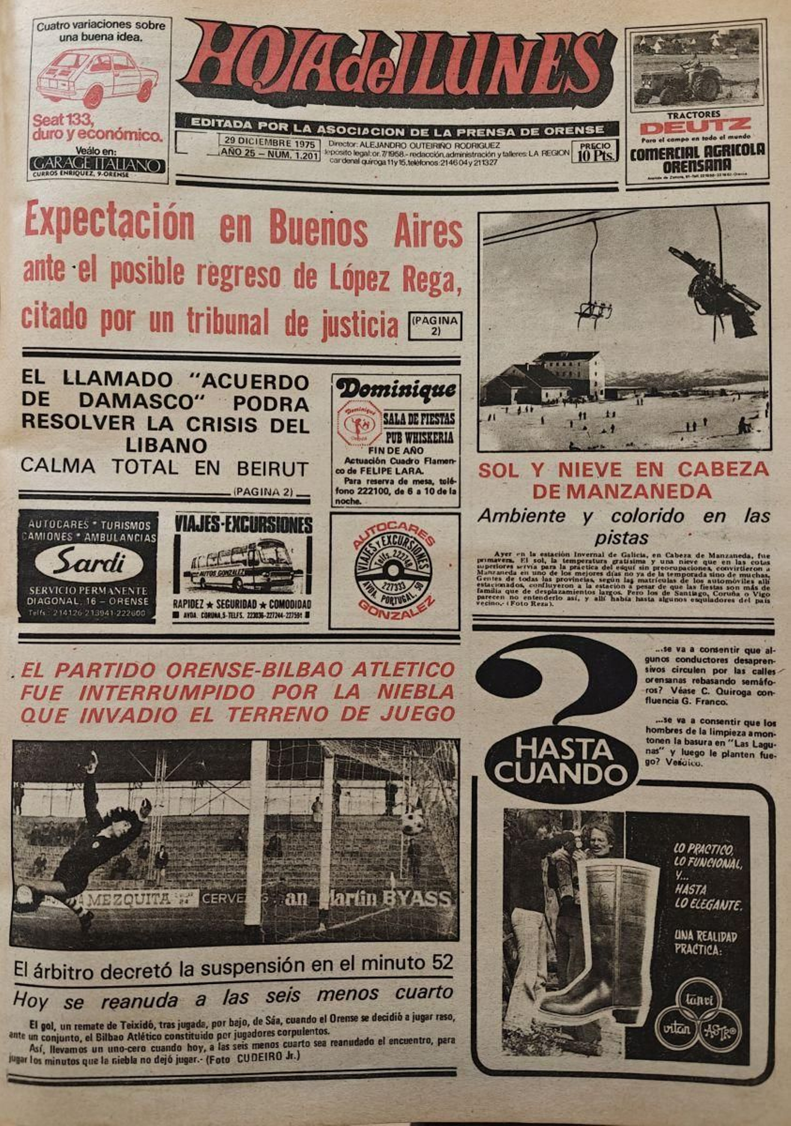 La portada de la época.