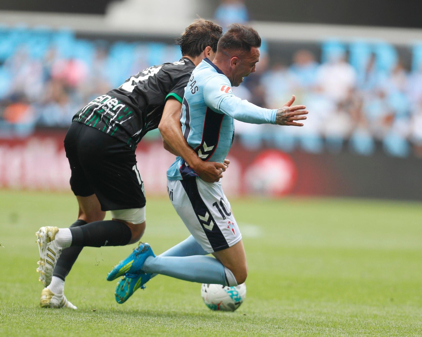 Aspas durante el partido.
