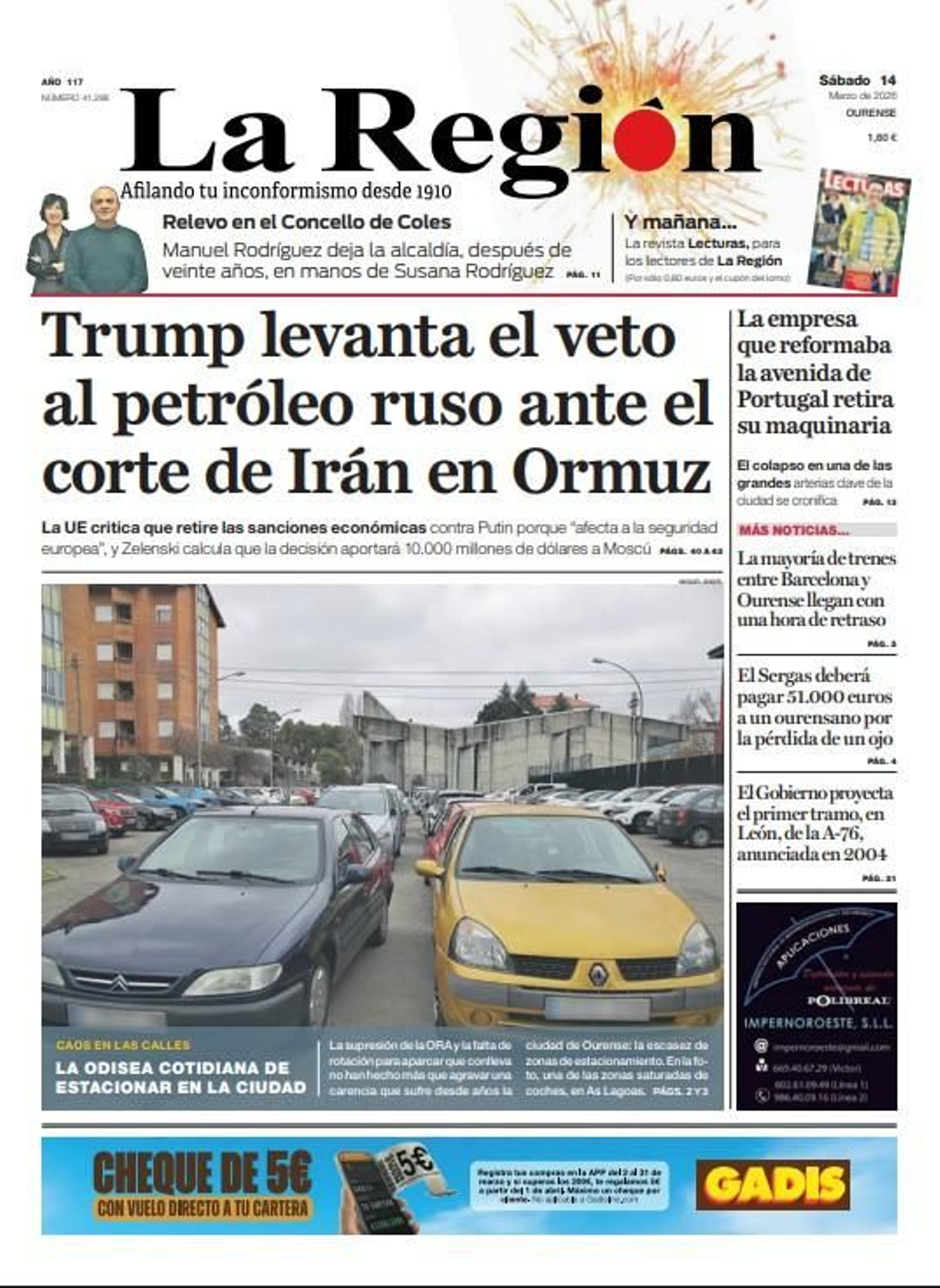 Los titulares de este sábado de La Región