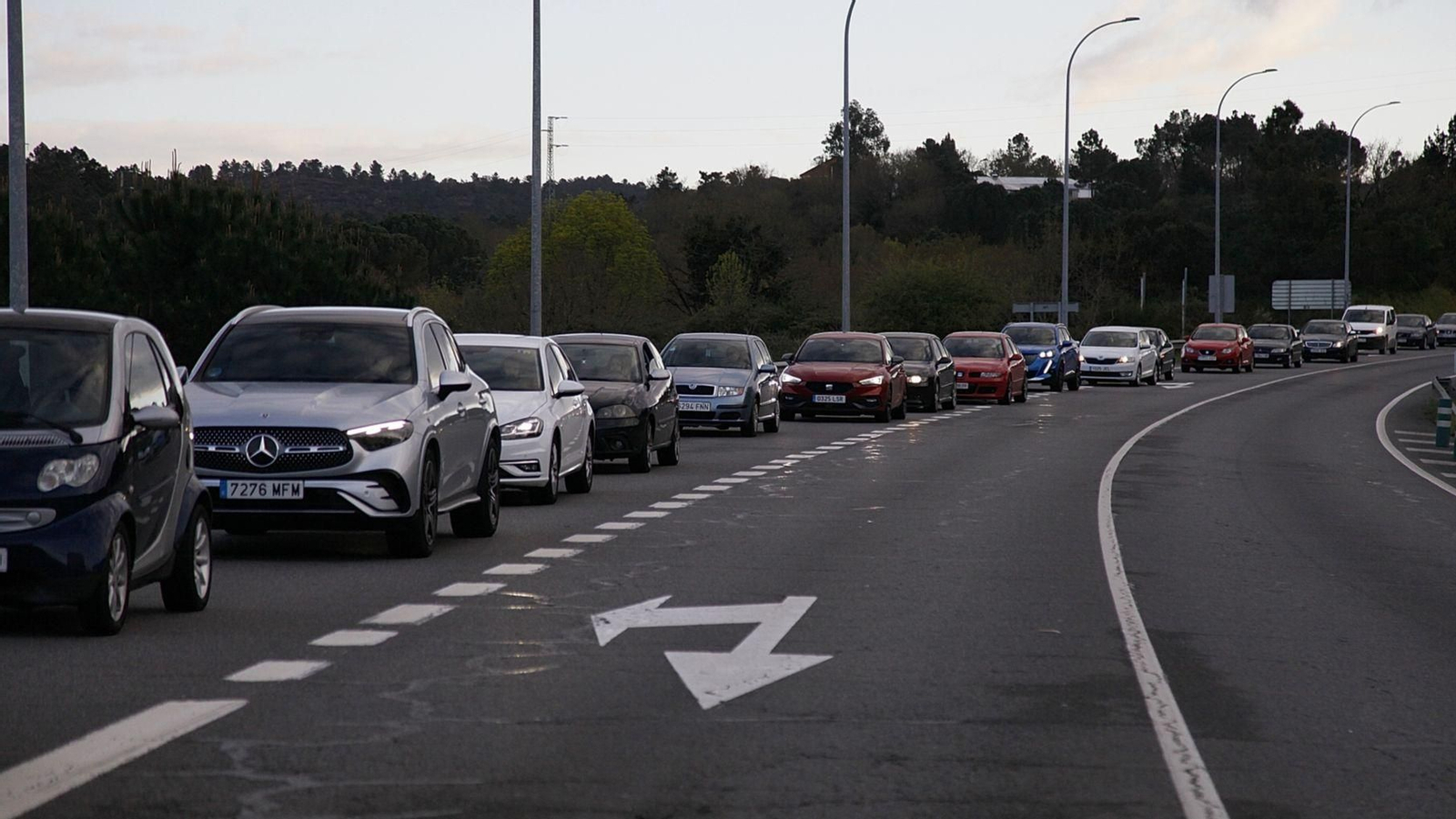 Retenciones en la N-525 a causa de un accidente.