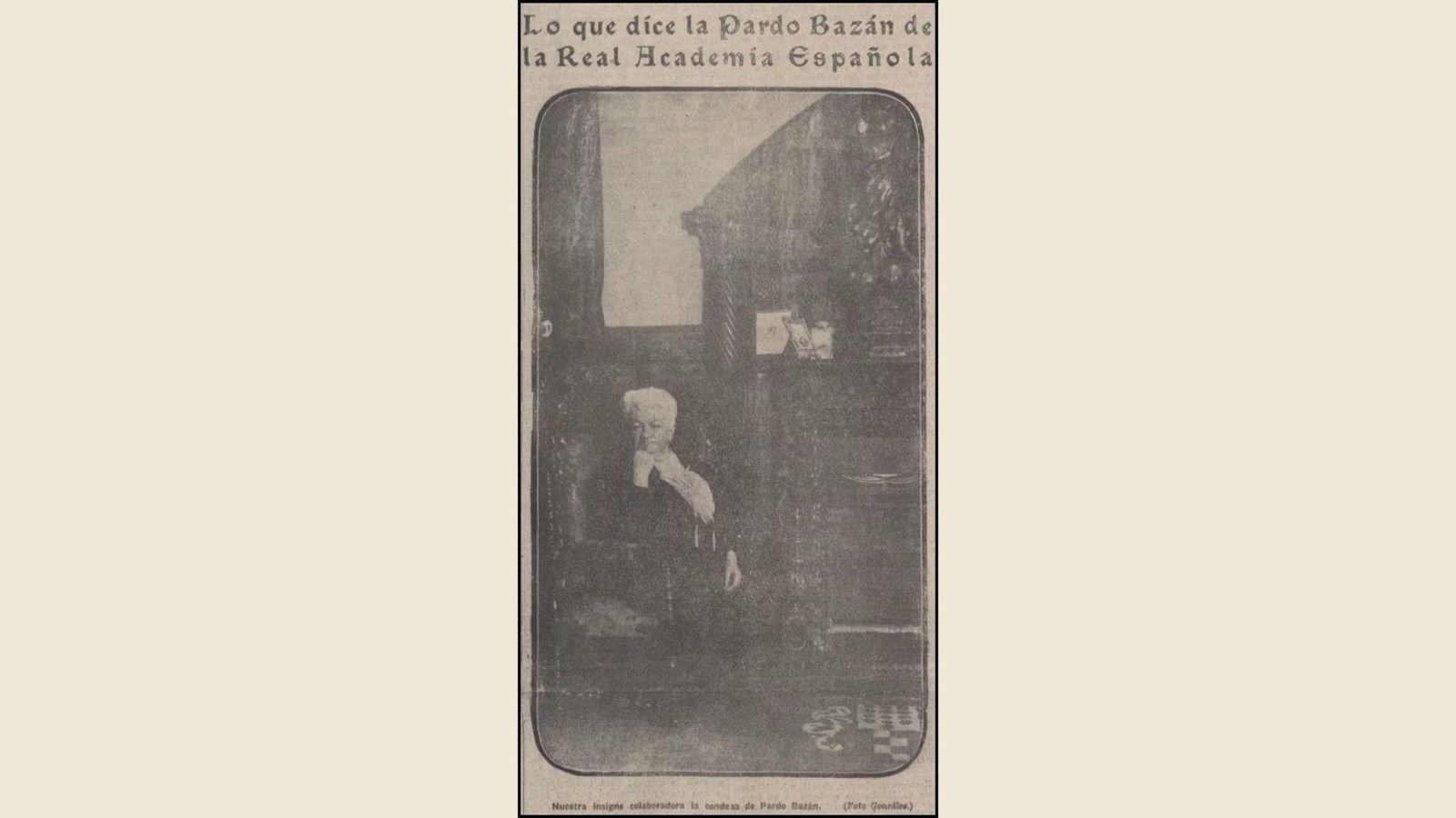 Fotografía de Emilia Pardo Bazán en la portada de El Día del 7 de febrero de 1917.
