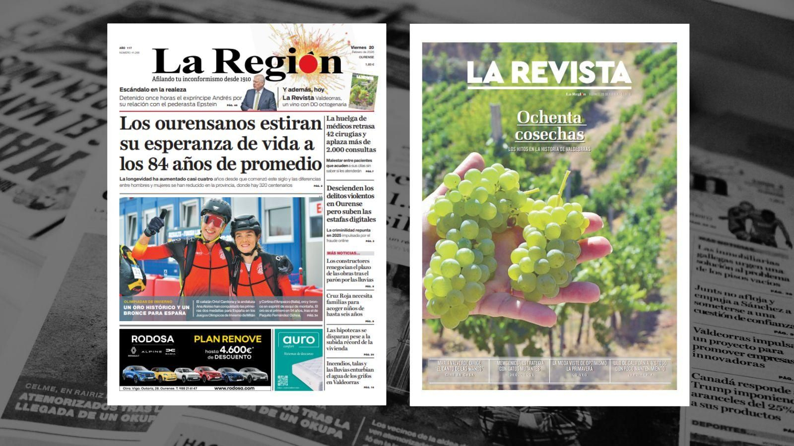 Los titulares de La Región de este viernes, 20 de febrero