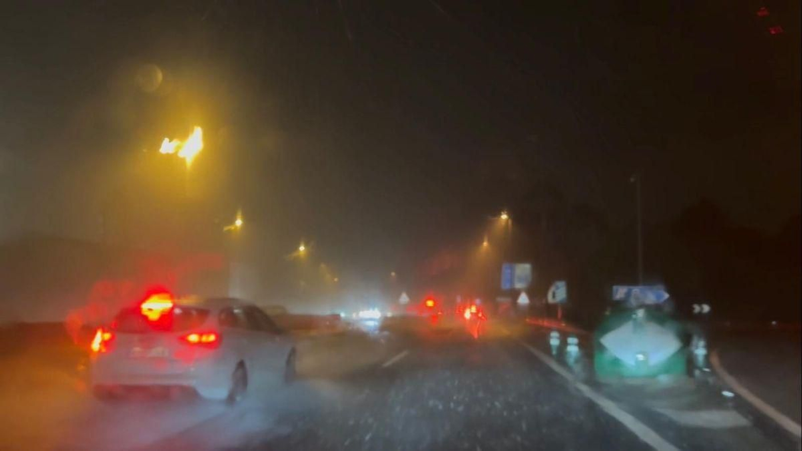 Así estaba a las ocho de la mañana la autovía A-55.