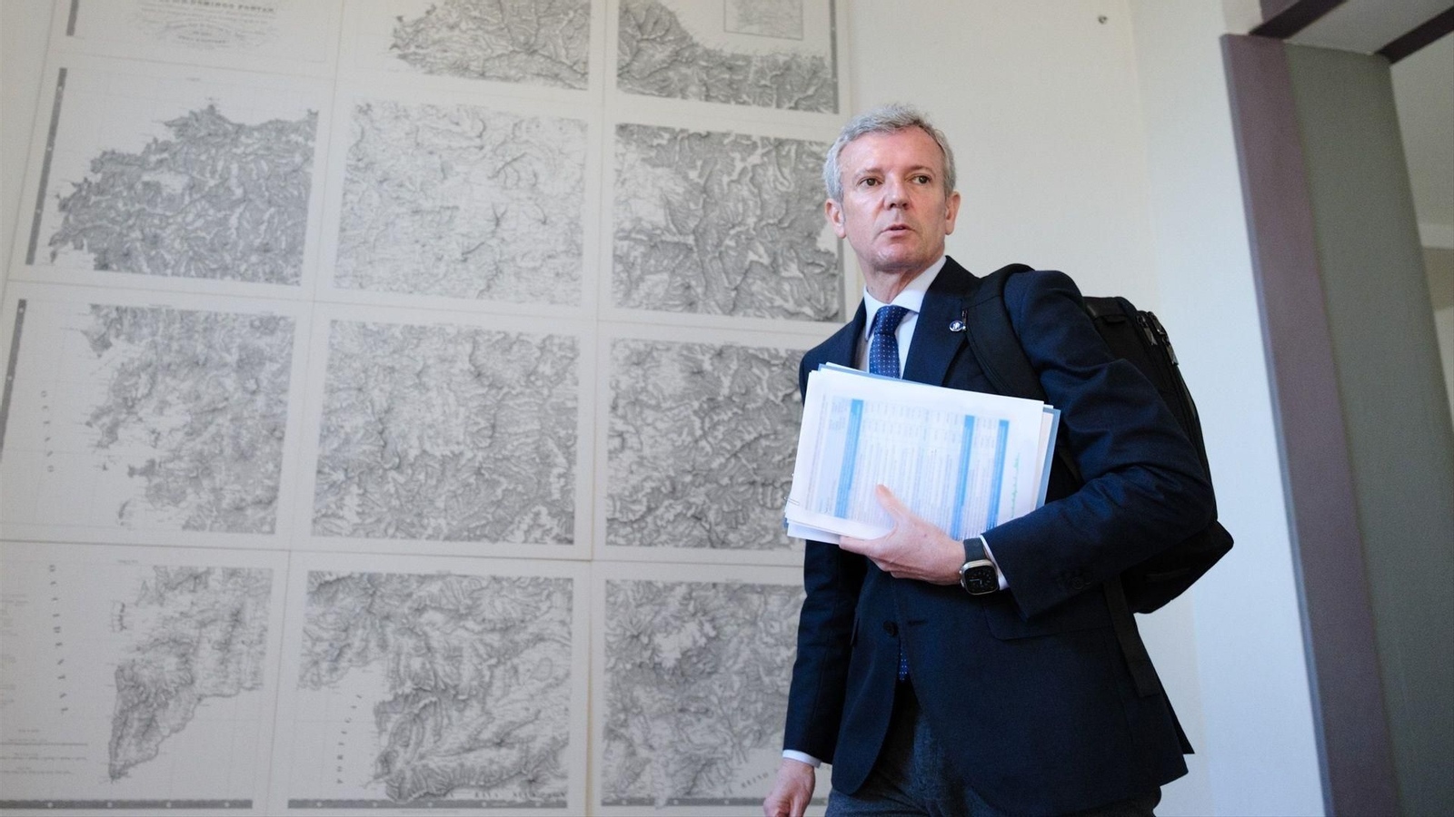 El presidente Alfonso Rueda, ayer tras el Consello de la Xunta.