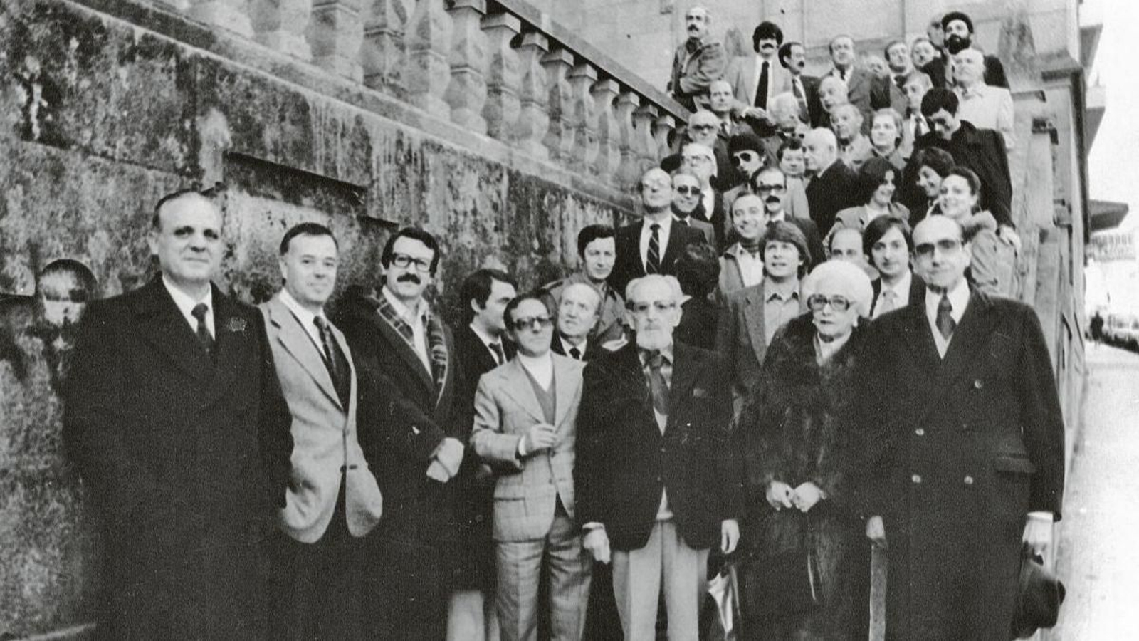 Los periodistas de Vigo en 1980.