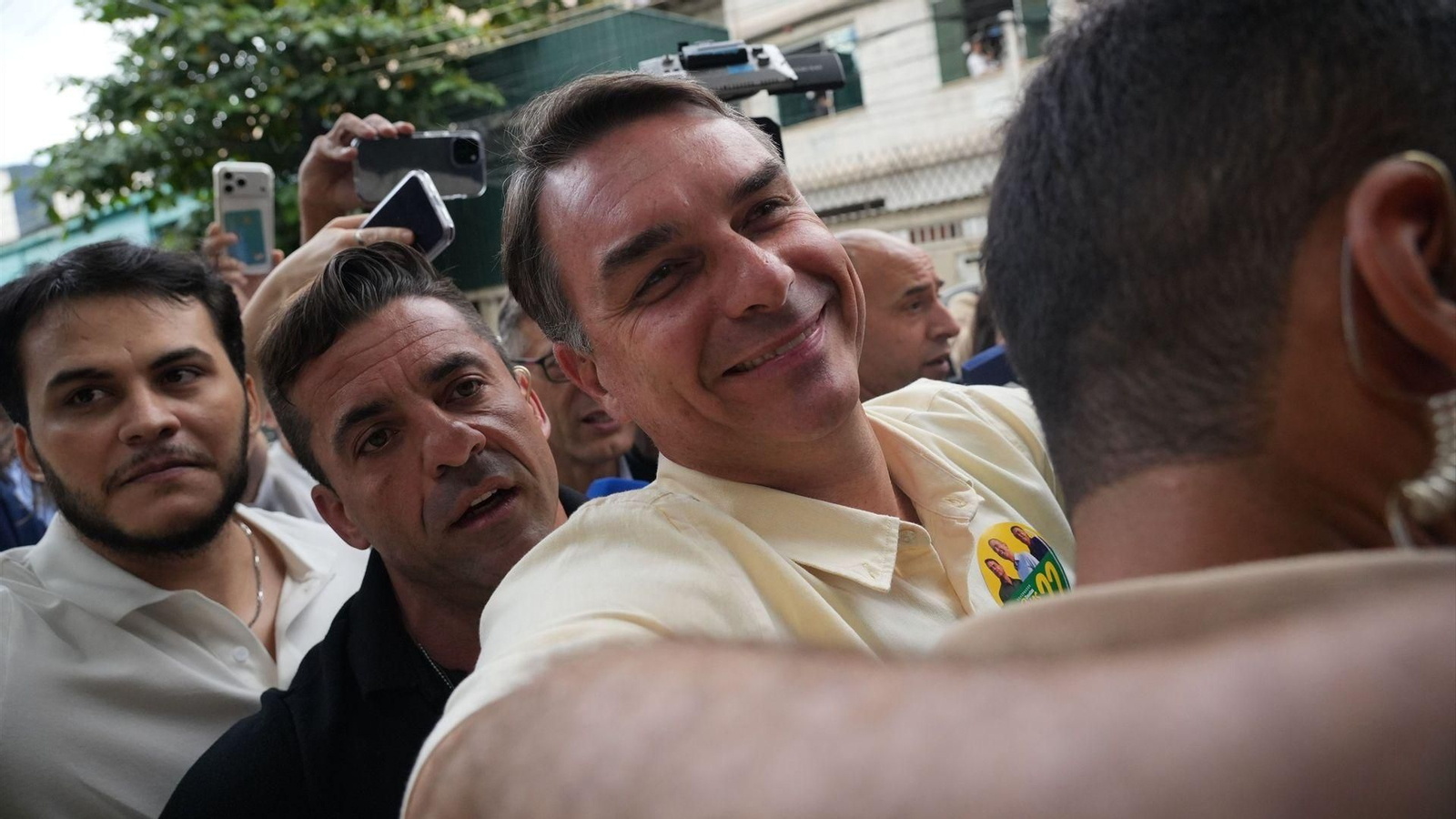 El candidato brasileño del Partido Liberal, Flávio Bolsonario, hijo del expresidente Jair Bolsonaro.