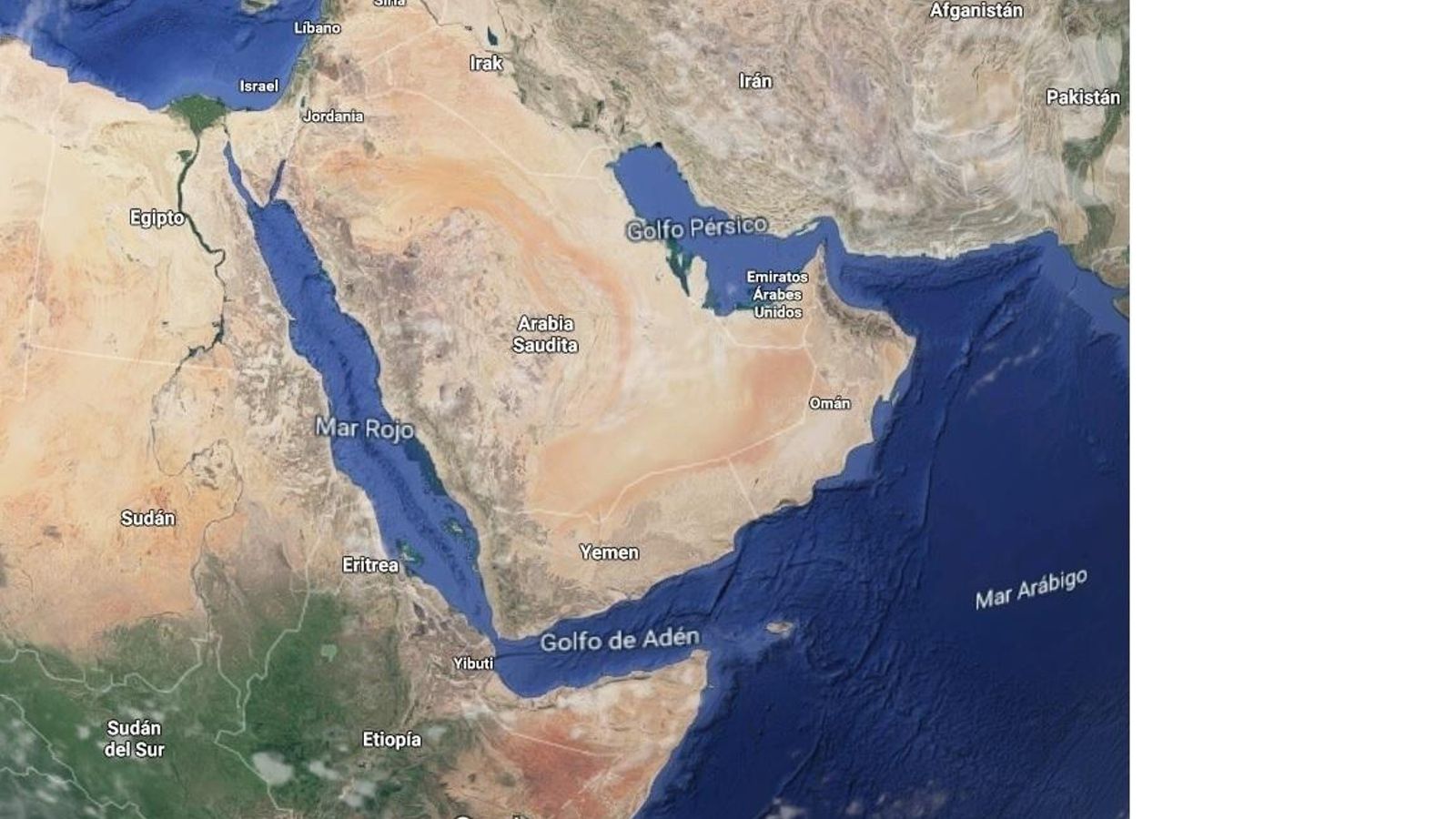 Imagen de satélite de la península arábiga