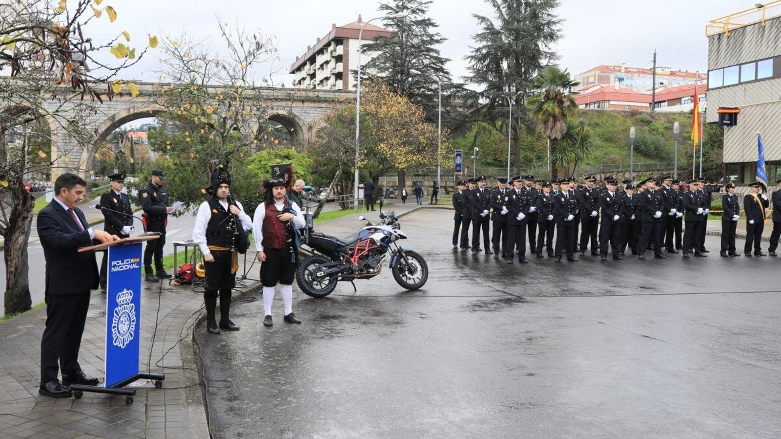 Delegado del Gobierno, Pedro Blanco, en el acto de inauguración de la “Glorieta de la Policía Nacional”.