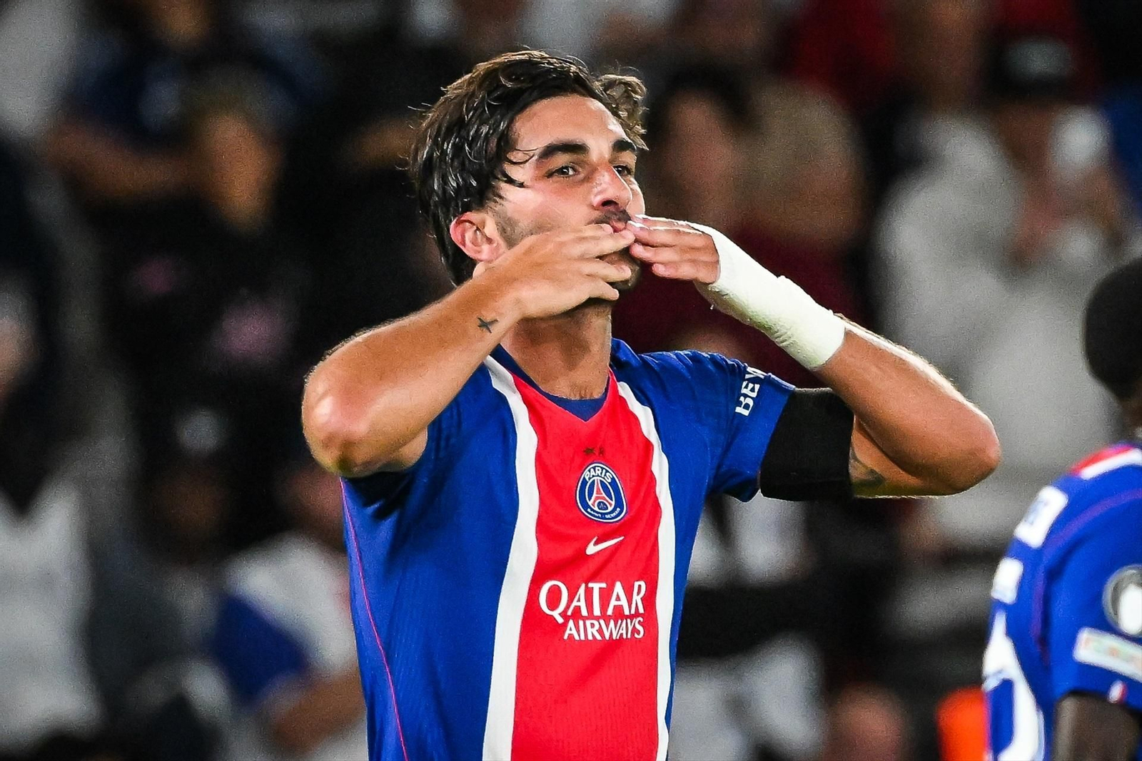 Ferrán Torres celebra un gol durante un partido entre el Paris Saint-Germanin y el Slovan Bratislava