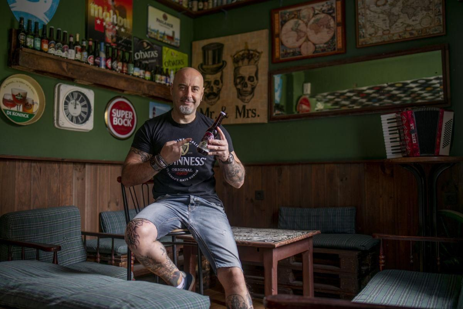 Marco Antonio Padrón en la Cervecería Hora Meiga.