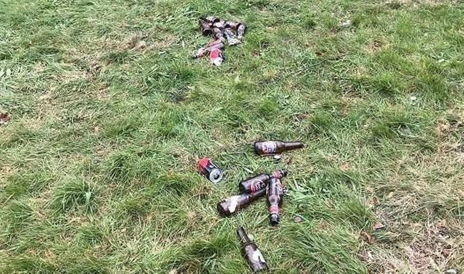 Botellas de cerveza vacías en uno de los tramos del rally