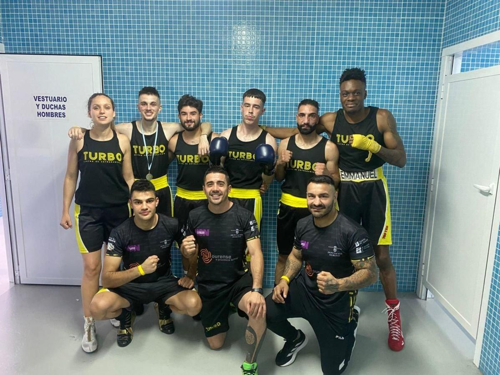 Luzia Piñero, Iván González, Samuel Calderas, Nico Buján, Iván Morales, Emmanuel Obaseky (arriba); Diego Céspedes, Manu Míguez y Manuel Jiménez “Nono” (abajo), representantes del Turbo Box.