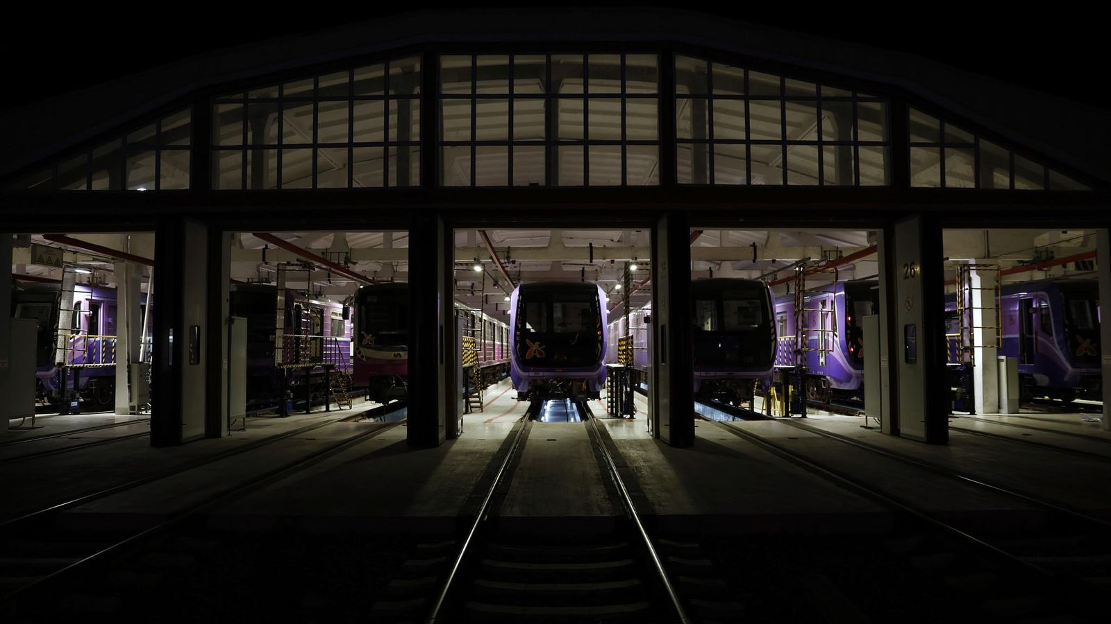Cocheras de los trenes de metro de Bakú, en Azerbaiyán