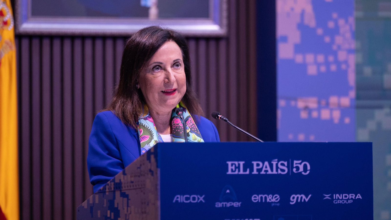 La ministra de Defensa, Margarita Robles, interviene durante la III edición de 'Diálogos para la Seguridad'