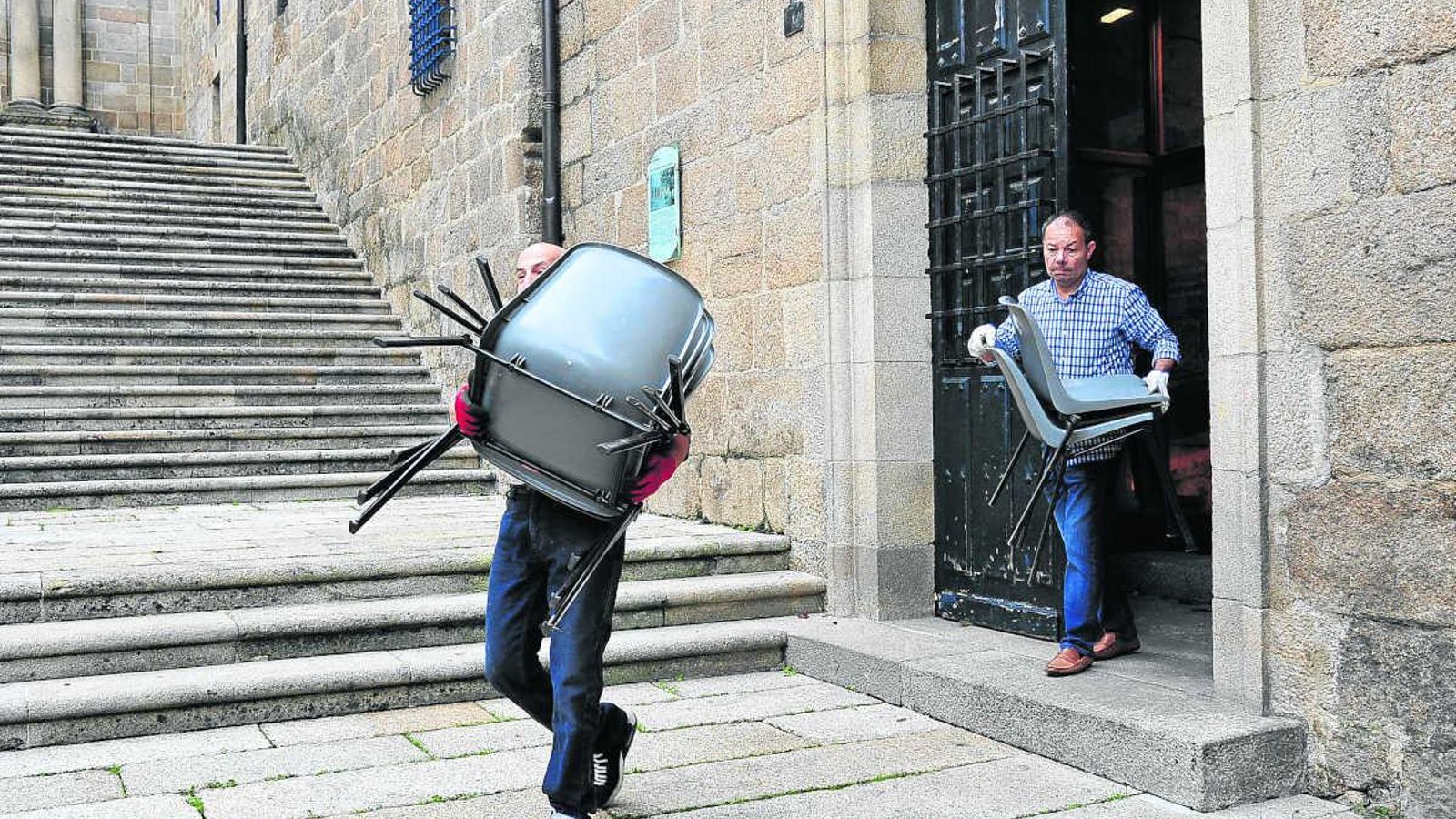 Los trabajos de vaciado del Antiguo Palacio Episcopal. (Foto: José Paz)