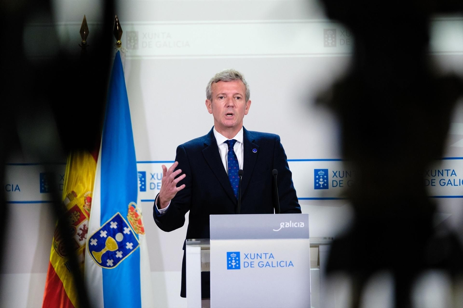 Alfonso Rueda este lunes tras la reunión del Consello da Xunta.