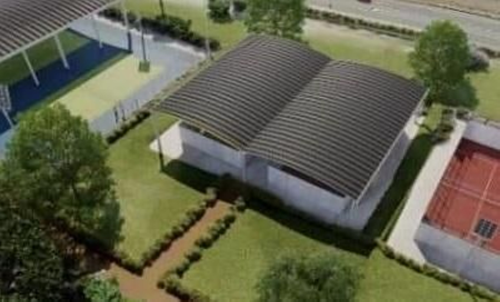 Las futuras pistas de padel de Monterrei.