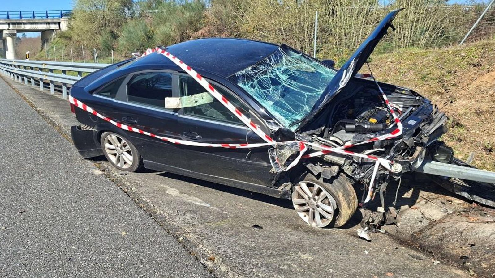El vehículo del conductor fugado