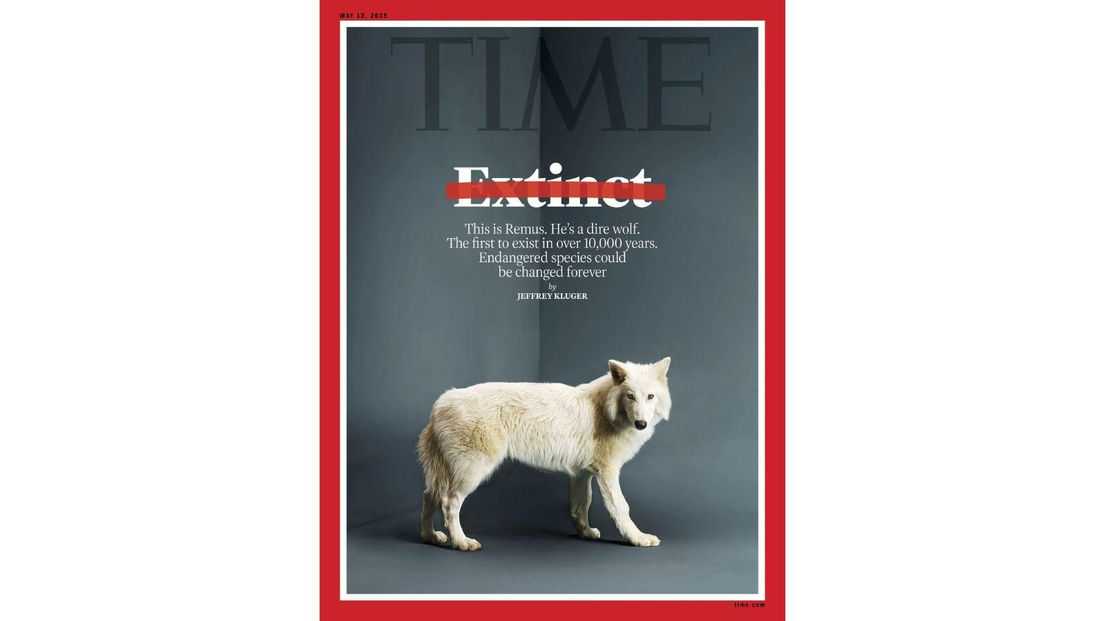 Portada de "Time" acerca de la "desextinción" del lobo gigante