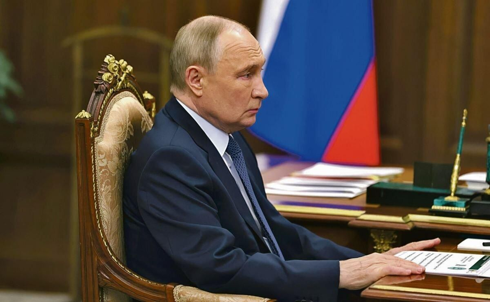 El presidente ruso, Vladimir Putin, durante una reunión en el Kremlin.