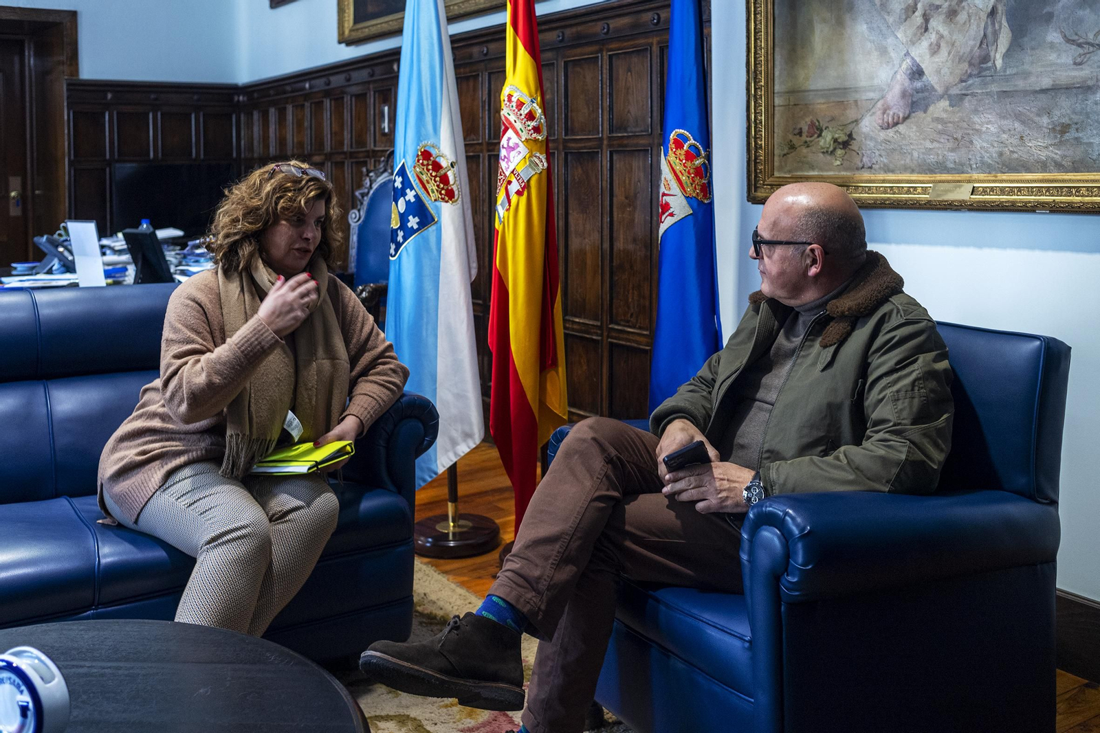 Reunión Manuel Baltar (Presidente da Deputación Ourense) con Susana Vázquez Dorado (Alcadesa do concello de Porqueira).