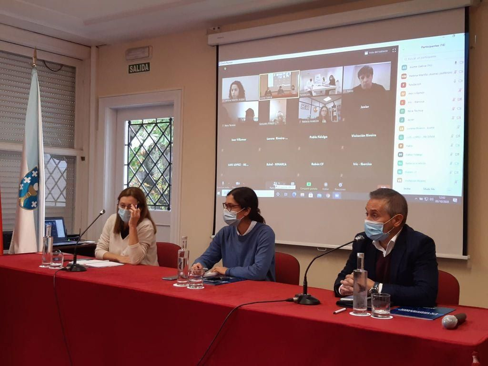Imagen de la reunión por videoconferencia de ayer.